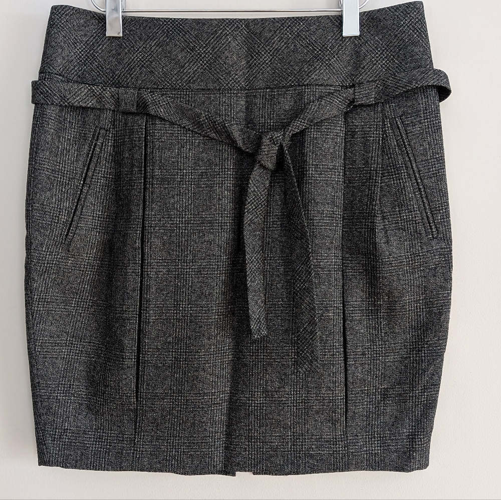 Club Monaco Gray Plaid Wool Blend Mid-Rise Pencil Skirt - Size 4
